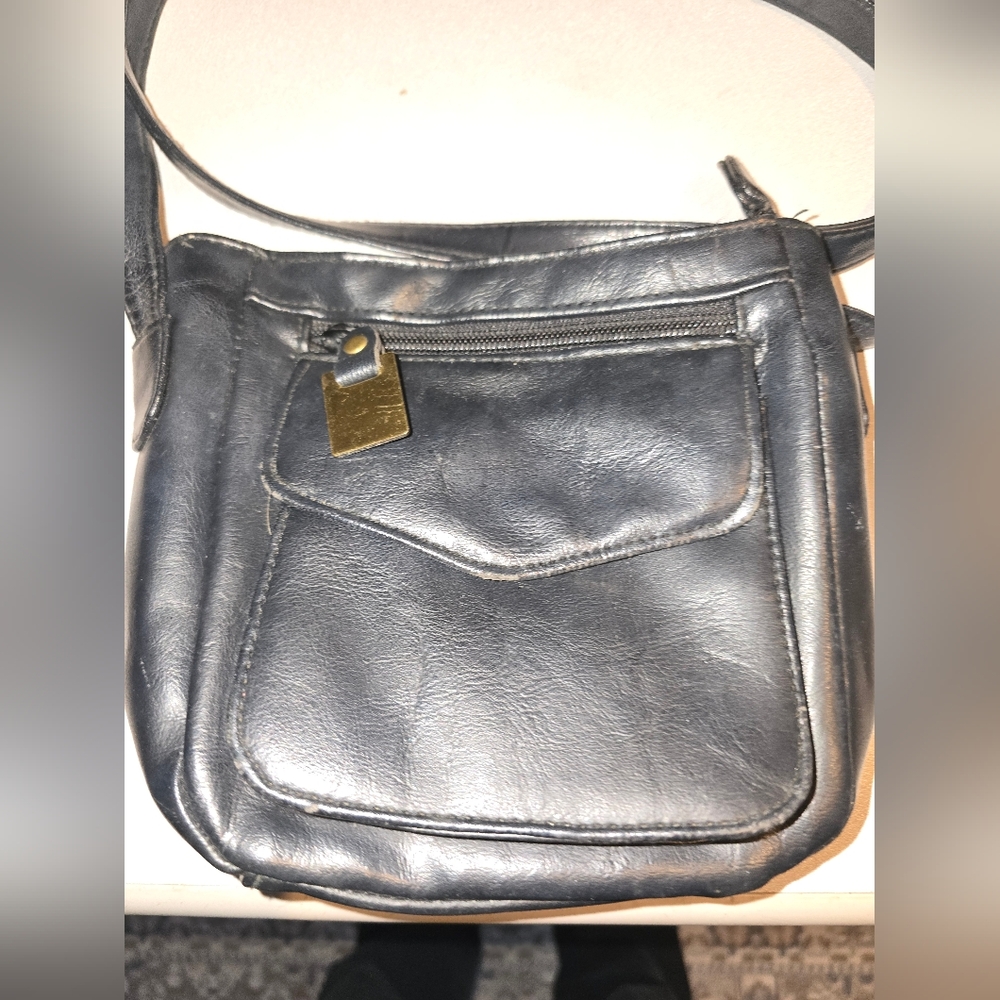 Black Leather Crossbody Bag